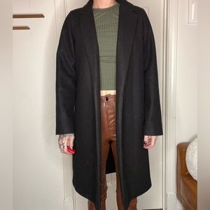 Zara Black Pea Coat Minimalist Design